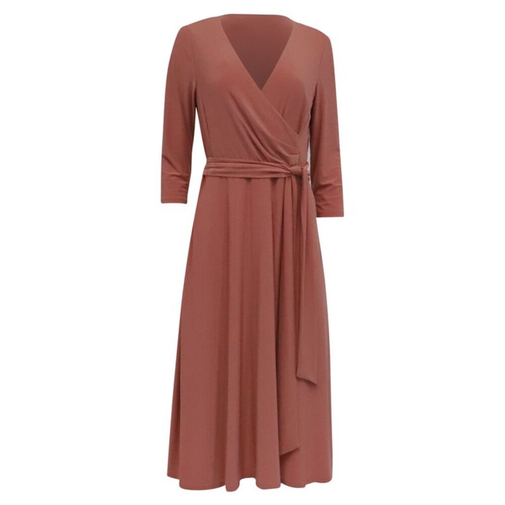 Lauren Ralph Lauren Surplice Jersey Midi Dress in Pink Polyester